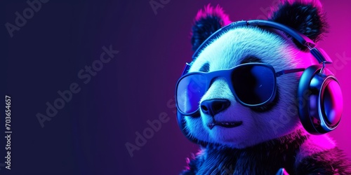 3D Panda mascot esport player. Pandaman Gaming character background, Esport team Illustration photo