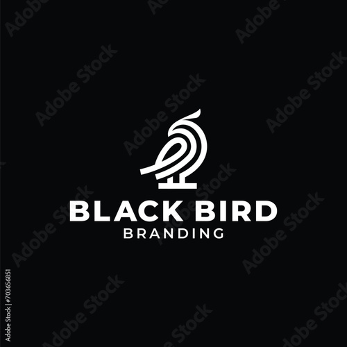 Black Bird Logo Design Branding Vector