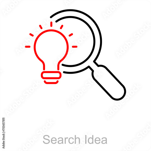 Search Idea and idea icon concept 