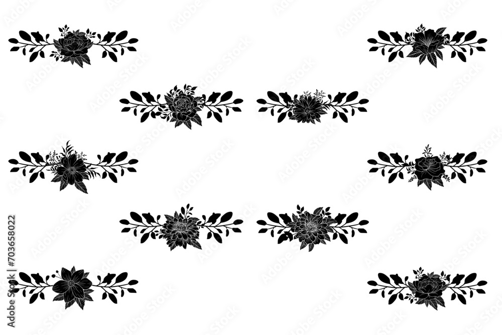 Naklejka premium Floral Flower Foliage Arrangement Wreath