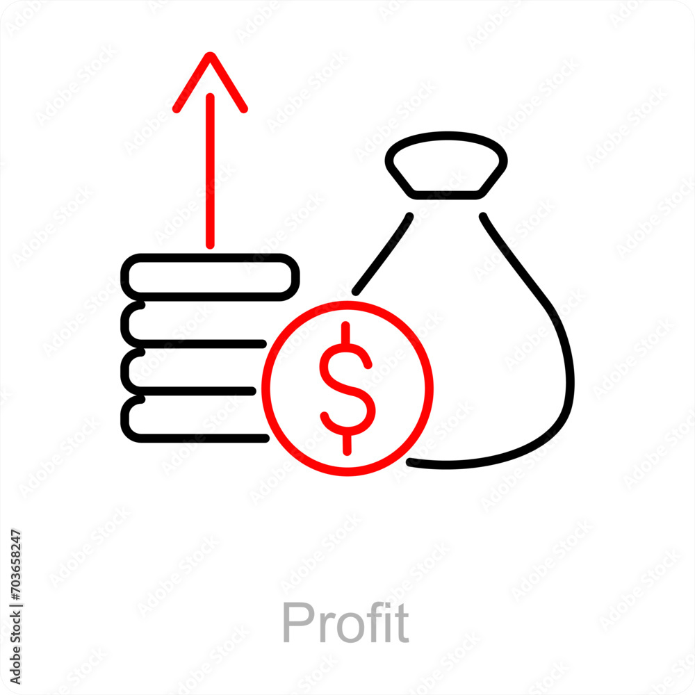 Profit and money icon concept Profit and money icon concept