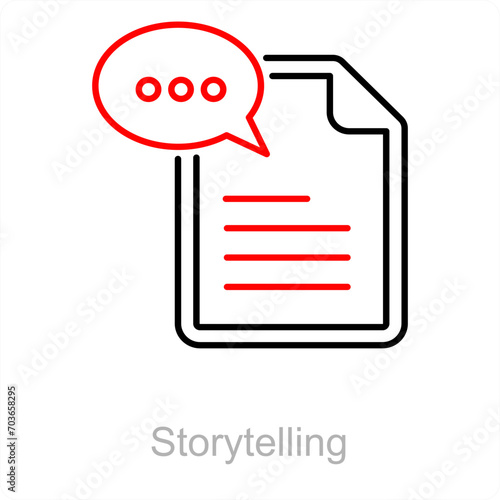 Storytelling and assignment icon concept 