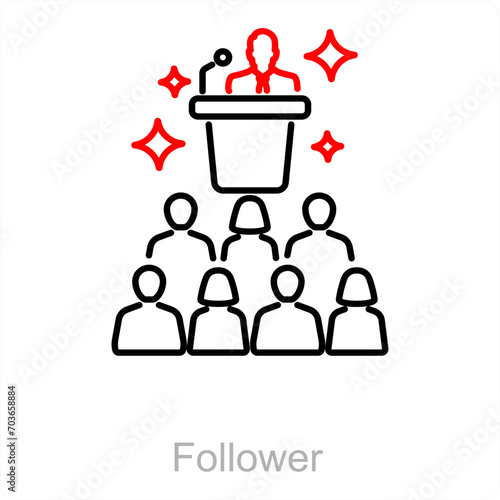 Follower and user icon concept 