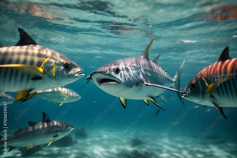 Obraz premium Majestic tuna fish .Specially design for world tuna day.