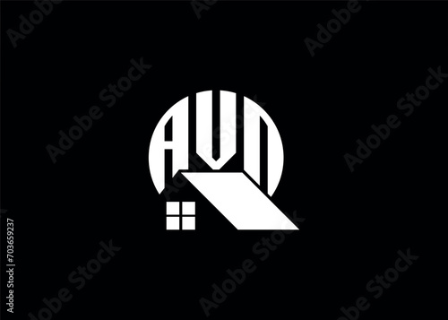 Real Estate Letter AVN Monogram Vector Logo.Home Or Building Shape AVN Logo © Borun