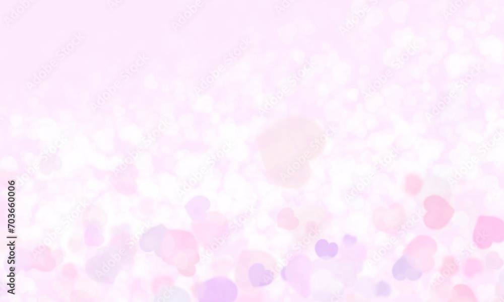 Valentines Day With Blur Bokeh Heart and Pink Background Design