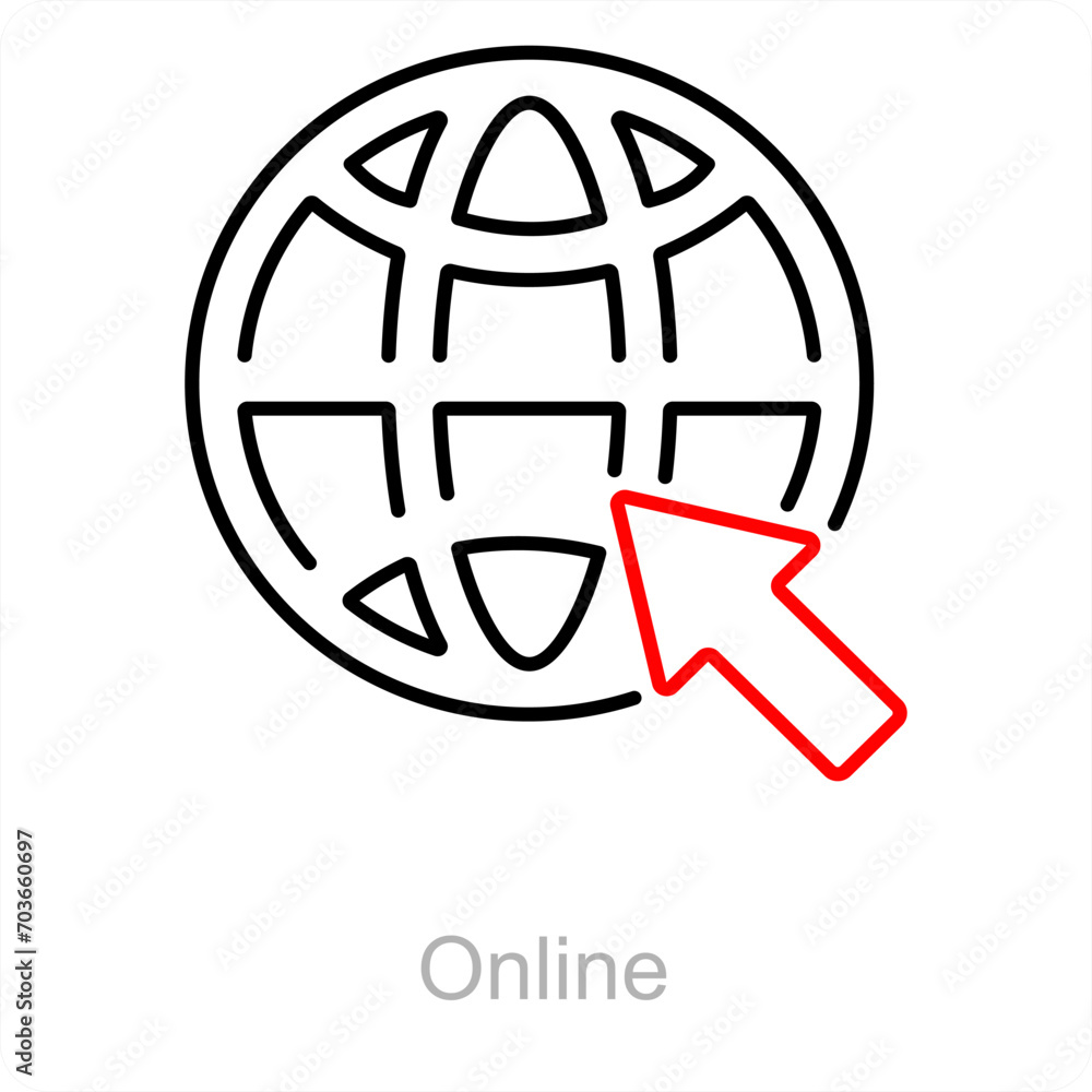 Online and internet icon concept Online and internet icon concept