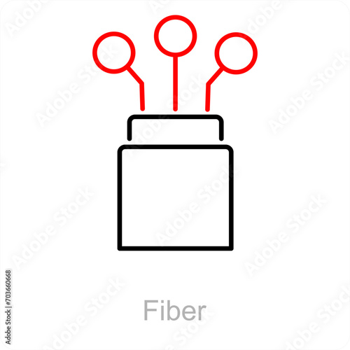 Fiber and wire icon concept 