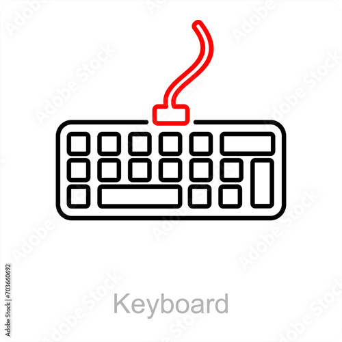 Keyboard and type icon concept 