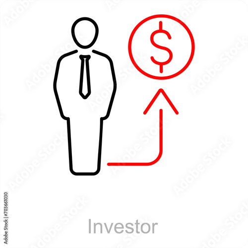 Investor and market icon concept 
