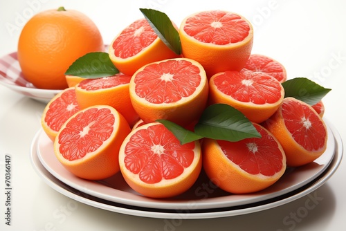  close up a grapefruit fruit isolated on white background