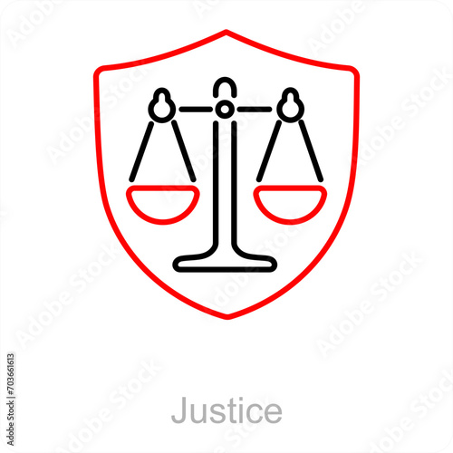 Justice and law icon concept