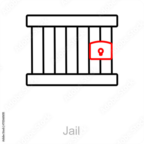Jail and prison icon concept