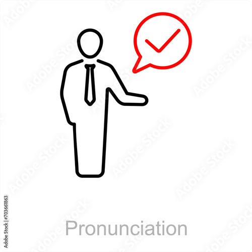 Pronunciation and speak icon concept