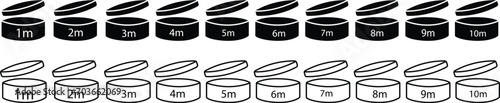 Set of Periods After Opening months, shelf life vectors icons in trendy Flat styles editable stock. Round tub with cap opened. Pao symbols expiration date packaging symbols on transparent background.