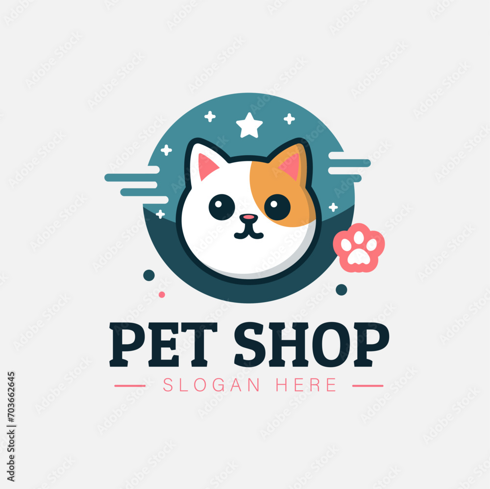 vector cat pet logo vector icon illustration vector cat pet logo vector icon illustration