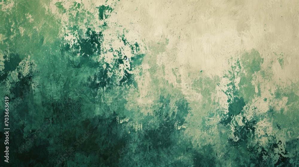 Grunge Background Texture in the Style Forest Green and Ivory - Amazing Grunge Wallpaper created with Generative AI Technology - obrazy, fototapety, plakaty 