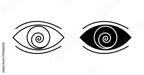 Hypnotic outline icon collection or set. Hypnotic Thin vector line art