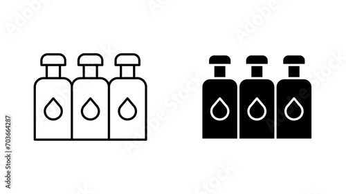 Ink cartridge outline icon collection or set. Ink cartridge Thin vector line art