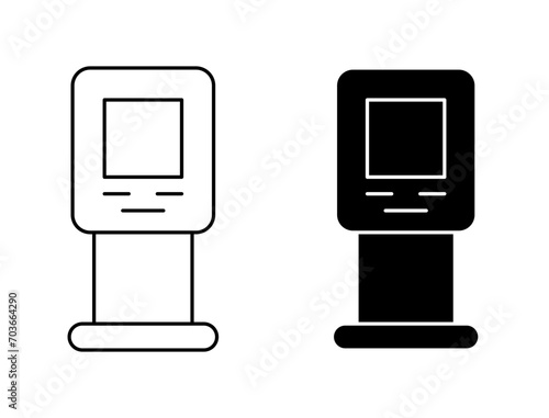 Kiosk outline icon collection or set. Kiosk Thin vector line art