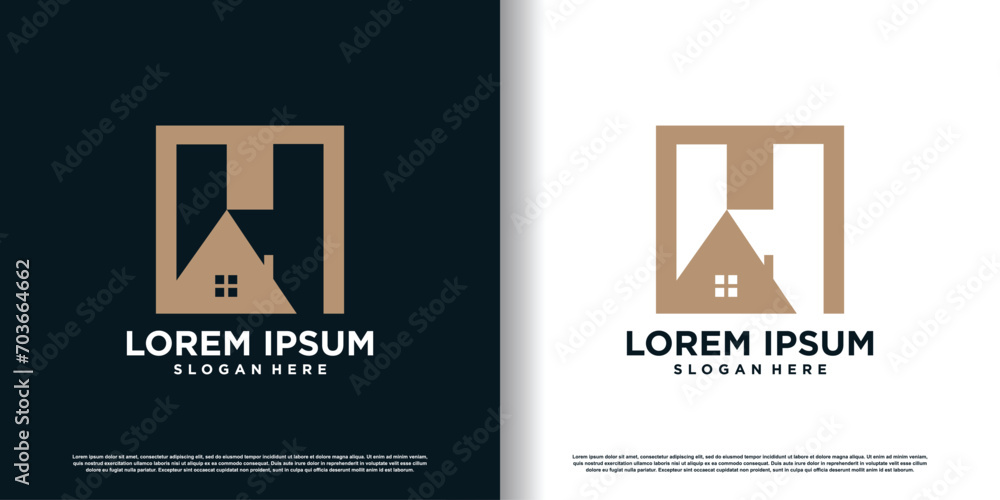 letter H logo design vector with creative house concept premium vector ...
