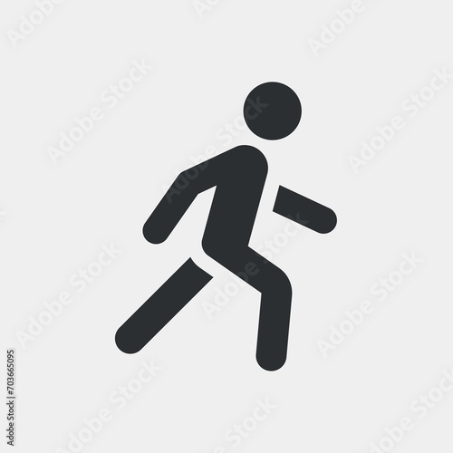 Trudging or walking man. Simple shape vector icon