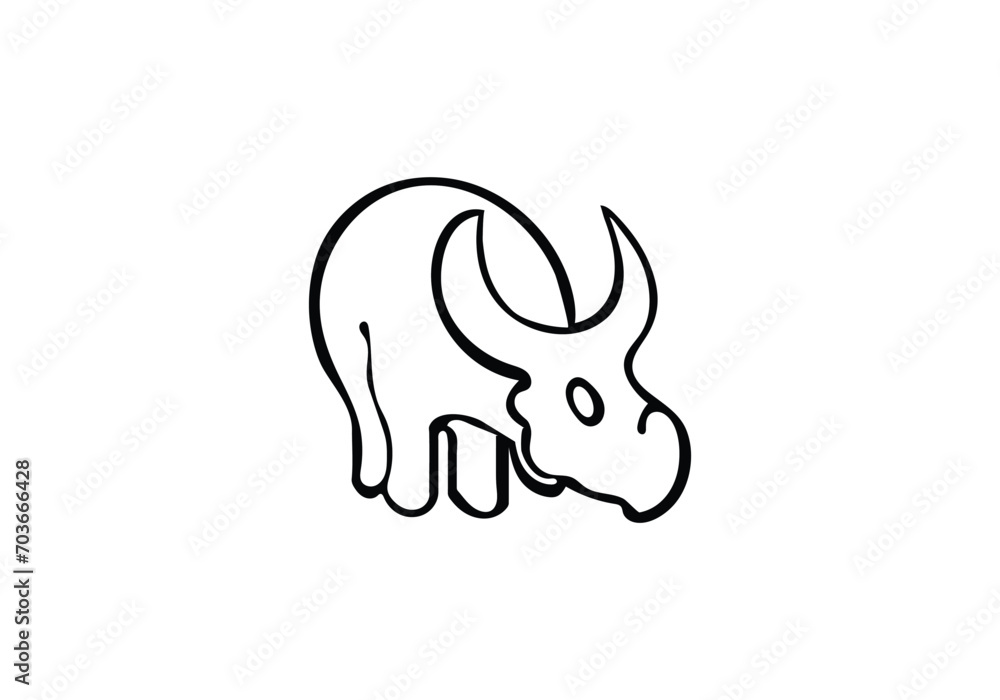 Ceratopsian minimal style icon illustration design Ceratopsian minimal style icon illustration design