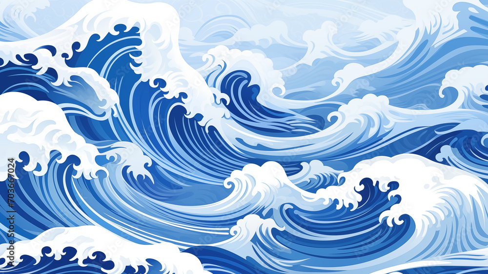 Japanese Style Water Wave Art Japanese Style Water Wave Art