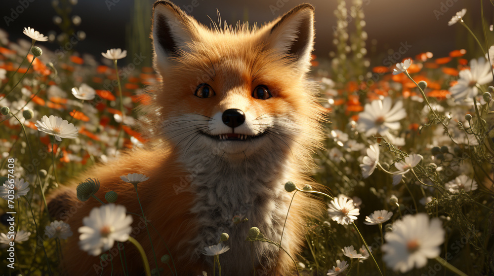 Obraz premium red fox in the forest
