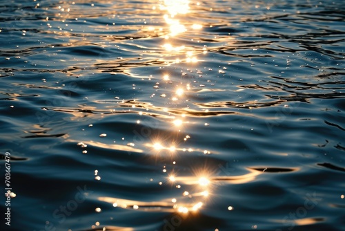 Shimmering Water Surface with Sun Reflections