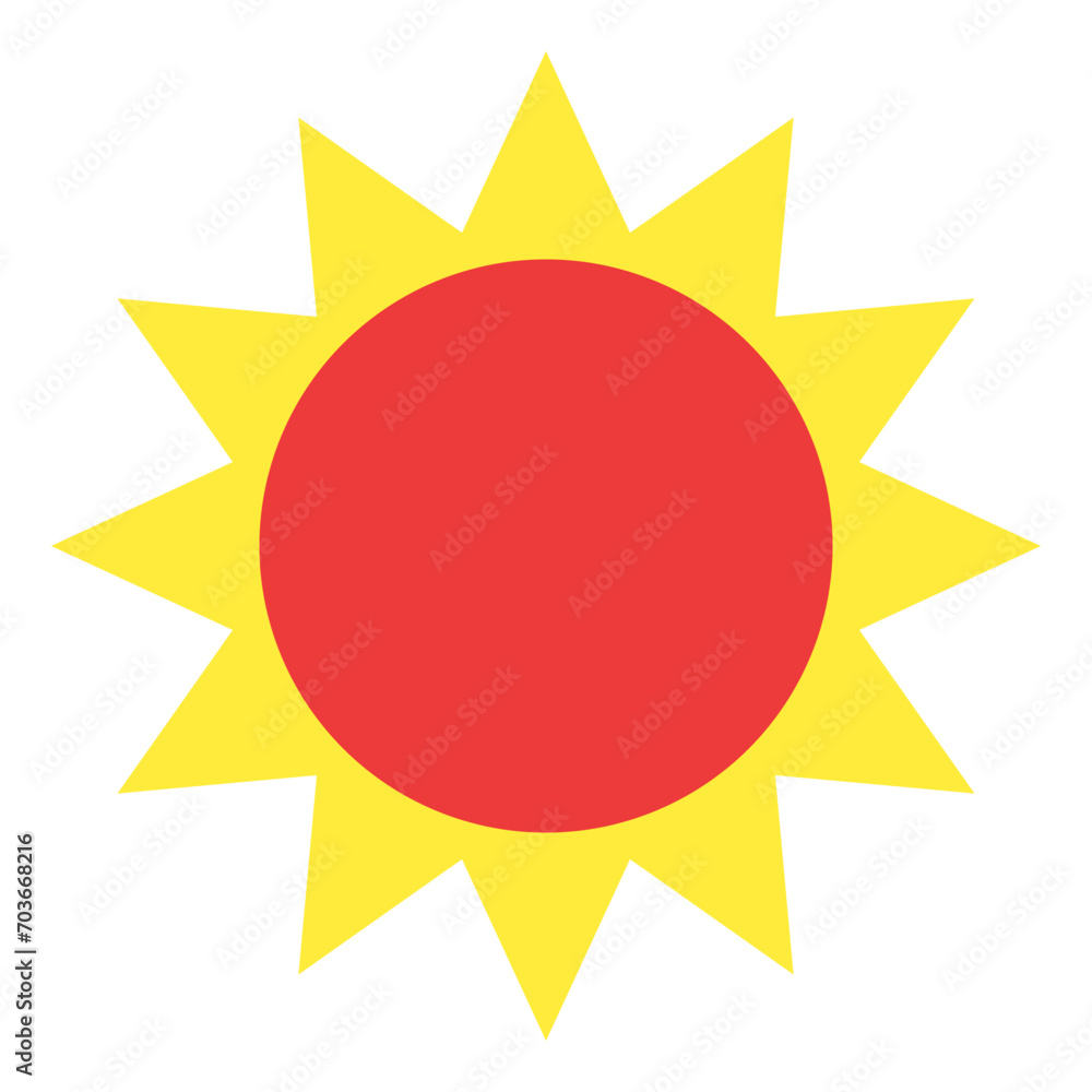 夏休み、太陽を表すカラースタイルのアイコン 夏休み、太陽を表すカラースタイルのアイコン