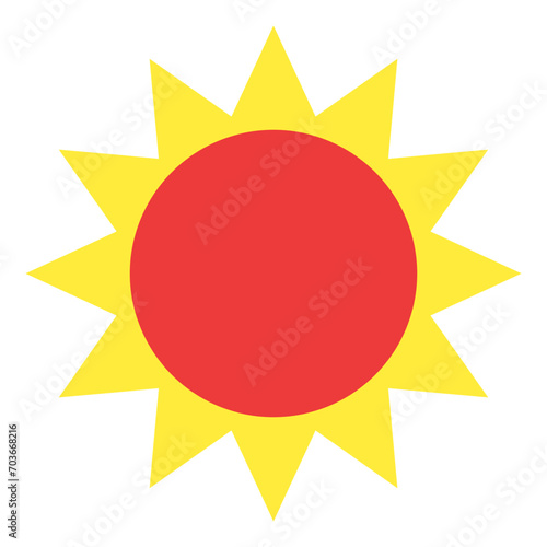 夏休み、太陽を表すカラースタイルのアイコン photo