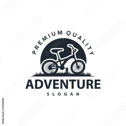 Bicycle logo design bicycle sport club simple vintage black silhouette template illustration