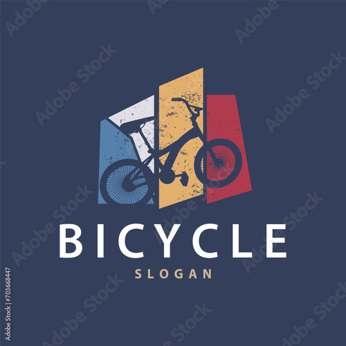 Bicycle logo design bicycle sport club simple vintage black silhouette template illustration photo