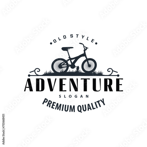Bicycle logo design bicycle sport club simple vintage black silhouette template illustration