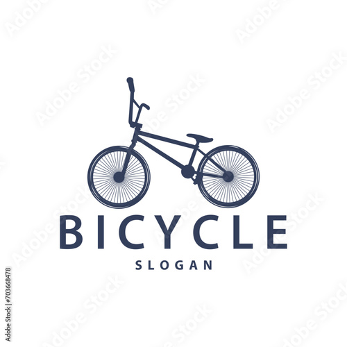 Bicycle logo design bicycle sport club simple vintage black silhouette template illustration