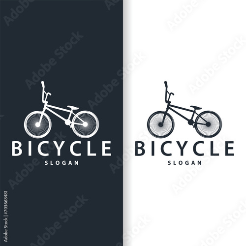 Bicycle logo design bicycle sport club simple vintage black silhouette template illustration