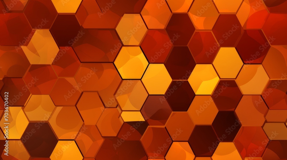 Generative AI Abstract art inspired by honeycomb patterns, using warm and rich color tones Generative AI Abstract art inspired by honeycomb patterns, using warm and rich color tones