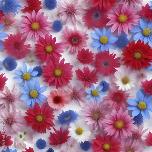 Colorful wildflower wallpaper. Wildflower illustrations. © Pram