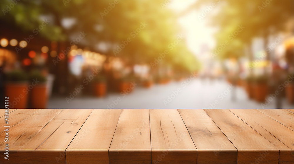 wooden board empty table in front of blurred background wooden board empty table in front of blurred background