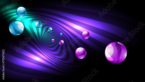 Wallpaper Illustration of the universe and its contents that continue to expand. Vortex style design.