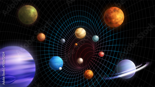 Wallpaper Illustration of the universe and its contents that continue to expand