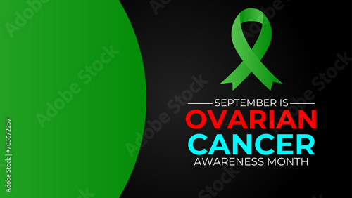 Ovarian cancer awareness month is observed every year in september. September is ovarian cancer awareness month. Vector template for banner, greeting card, cover, backdrop, poster with background.