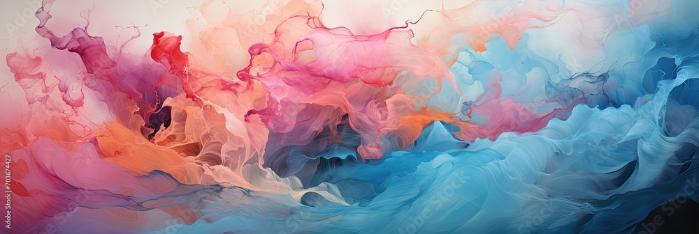 gradient colored pastel background with multicolored soft blurred smoke