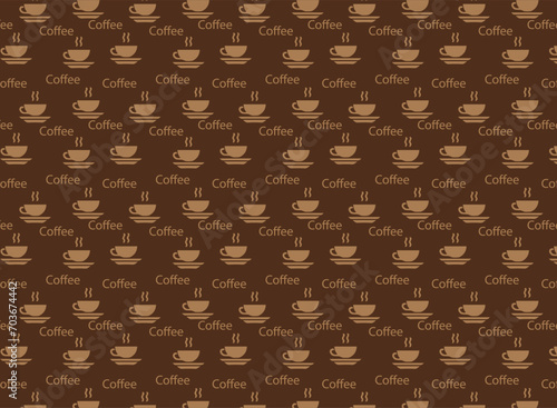caffe capuchino pattern, hot drinks, vector backgroud