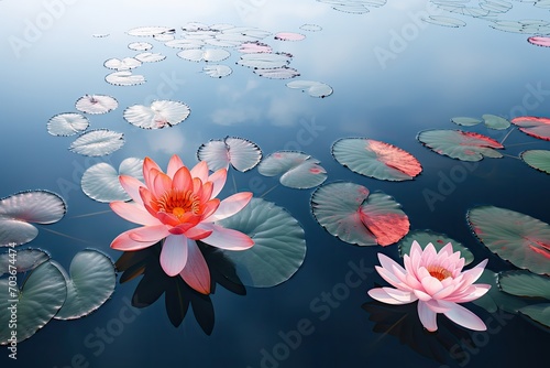 A Lotus Flower On A Wide Lake, Generative AI
