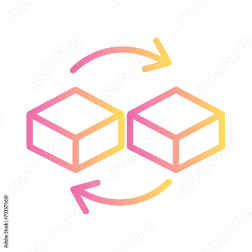 Change Complaint Cube Gradient Outline Icon