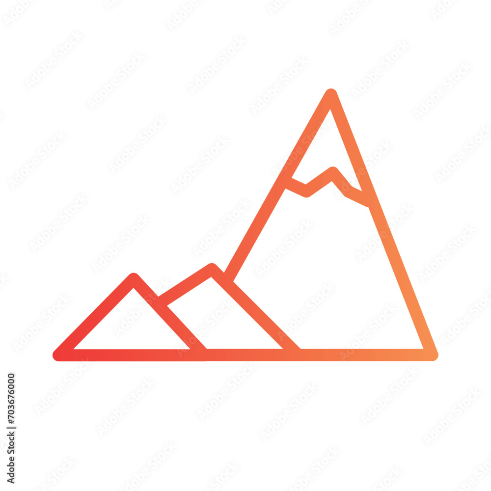 Nature Peak Rock Gradient Outline Icon Nature Peak Rock Gradient Outline Icon