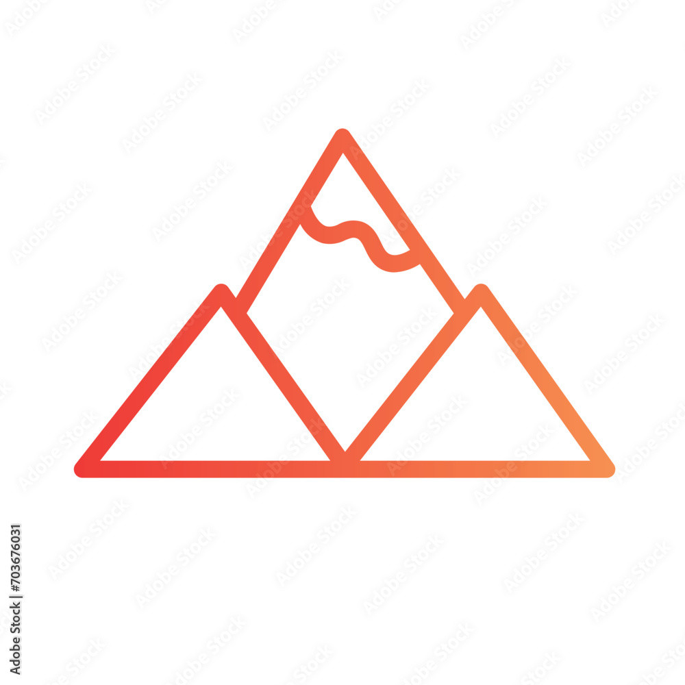 Nature Peak Rock Gradient Outline Icon Nature Peak Rock Gradient Outline Icon