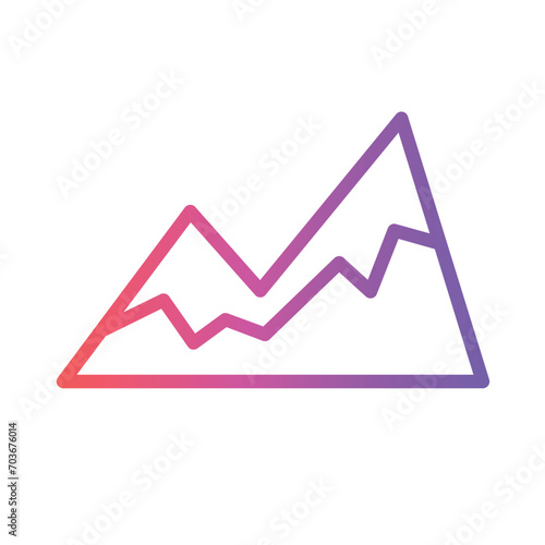 Nature Peak Rock Gradient Outline Icon
